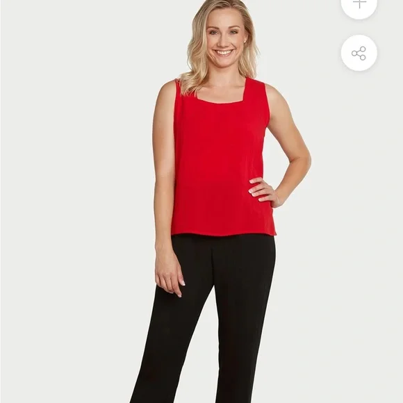 Fridaze Linen Tank - Reversible Square/Round neck, White ONLY - Picture 3 of 4